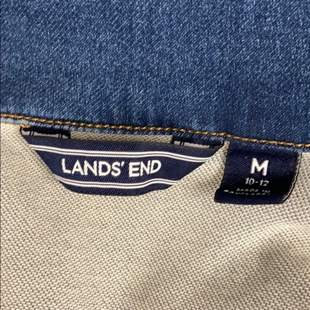 Upcycled Lands' End Girls' jean / denim jacket, M
